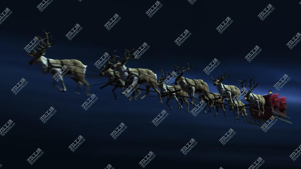 images/goods_img/20210113/Santa Sleigh Santa Deers Cristmas RIGGED Reindeers Animated/1.jpg